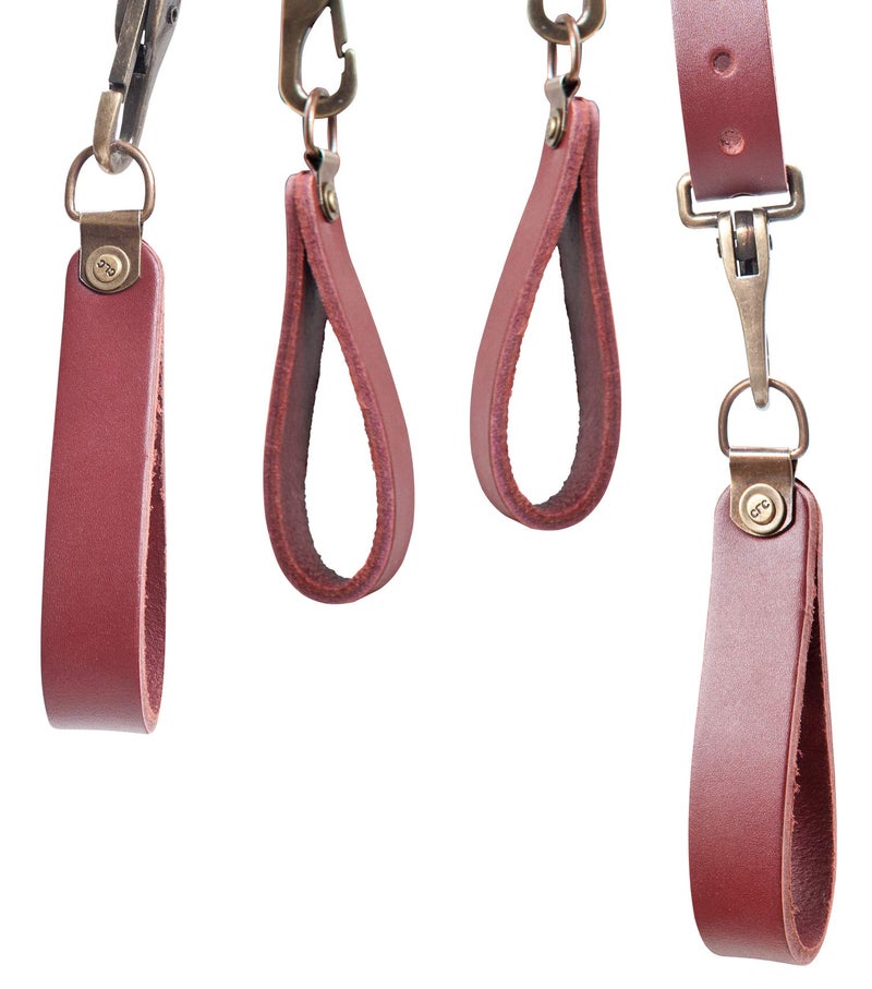Custom Leathercraft Clc Custom Leathercraft 21522 Padded Yoke Leather Suspenders, Brown - Image 4